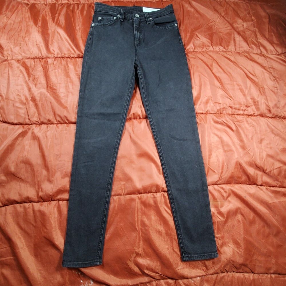 Rag & Bone Womens Nina Black High Rise Velvet Skinny Pants Jeans Size 26‎